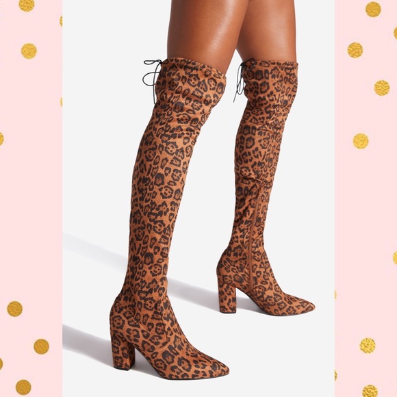 Cheetah Over The Knee Heel Boots Fashion Nova - Picture 3 of 3